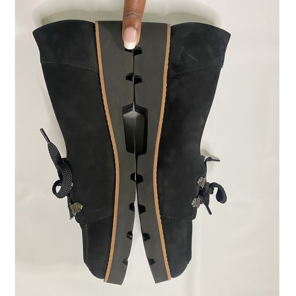 Vionic Teagan Lace Up Lug Sole Loafer Nubuck Leather Comfort Black 9.5 - Picture 6 of 14